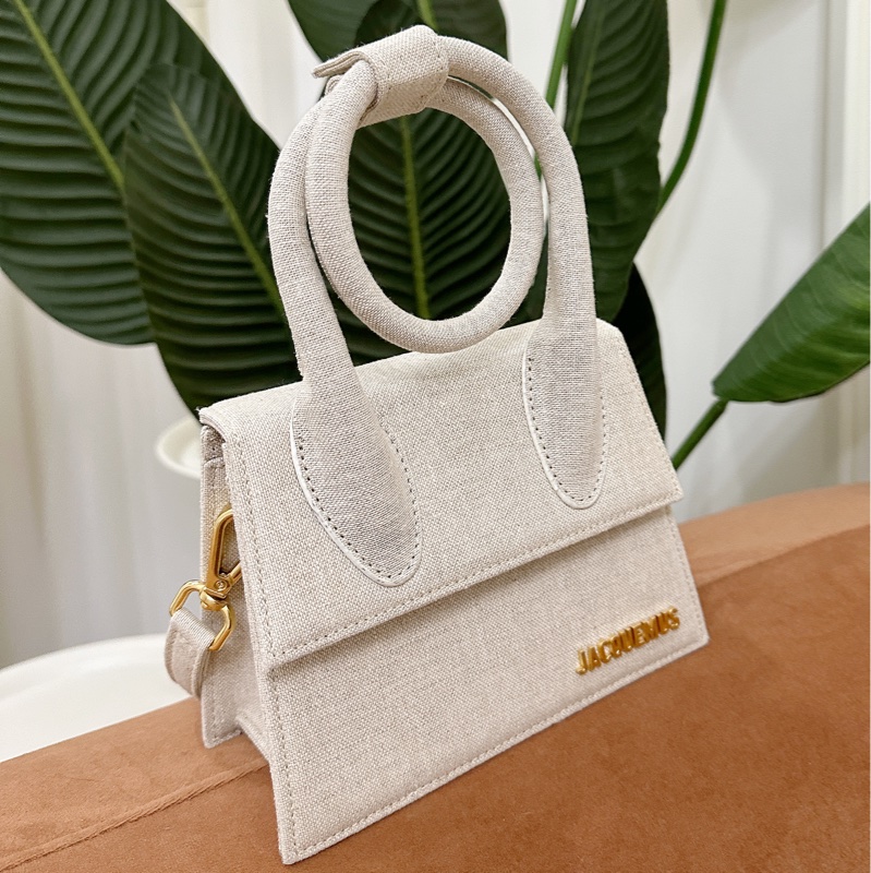 特價三天▪️JACQUEMUS 亞麻色 中號 肩背 手拿 包 奶茶-4