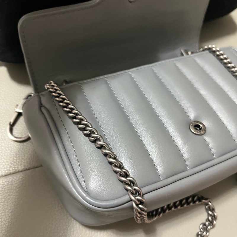 GUCCI GG Marmont Super Mini 超級迷你 肩背包 灰/銀色-3