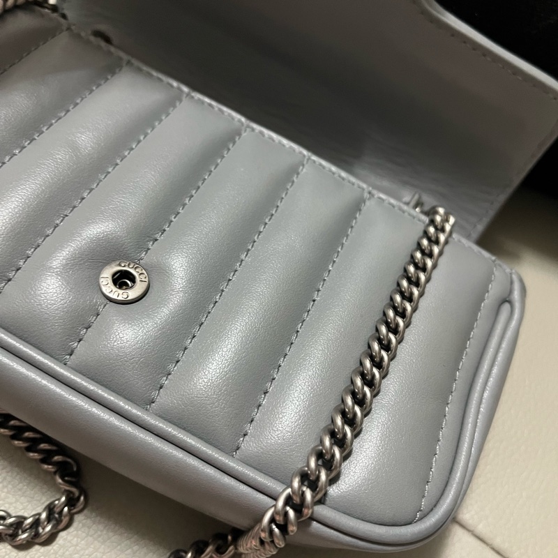 GUCCI GG Marmont Super Mini 超級迷你 肩背包 灰/銀色-6