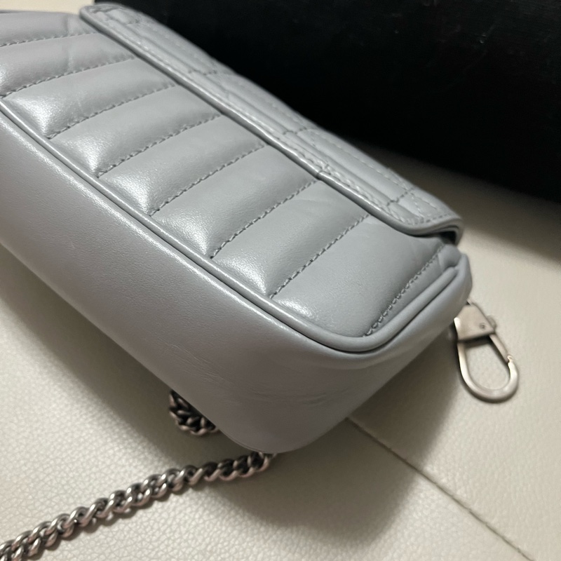 GUCCI GG Marmont Super Mini 超級迷你 肩背包 灰/銀色-16