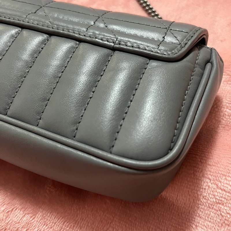 GUCCI GG Marmont Super Mini 超級迷你 肩背包 灰/銀色-21