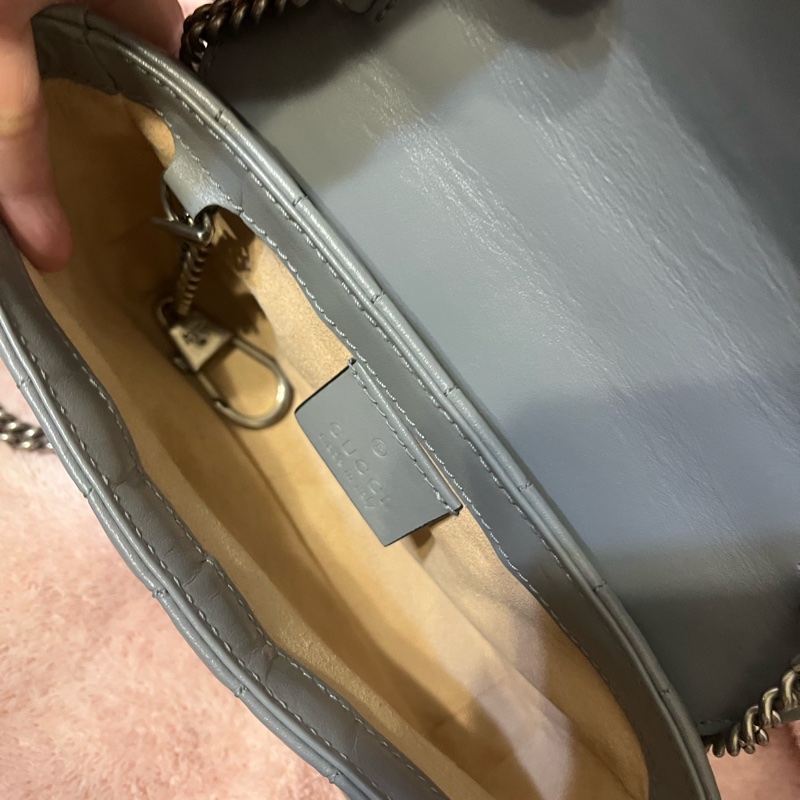 GUCCI GG Marmont Super Mini 超級迷你 肩背包 灰/銀色-11