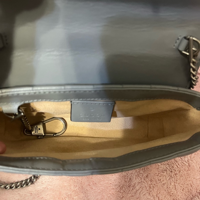 GUCCI GG Marmont Super Mini 超級迷你 肩背包 灰/銀色-12