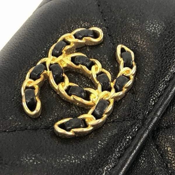 Chanel 19 黑金 短夾 三折短夾-5
