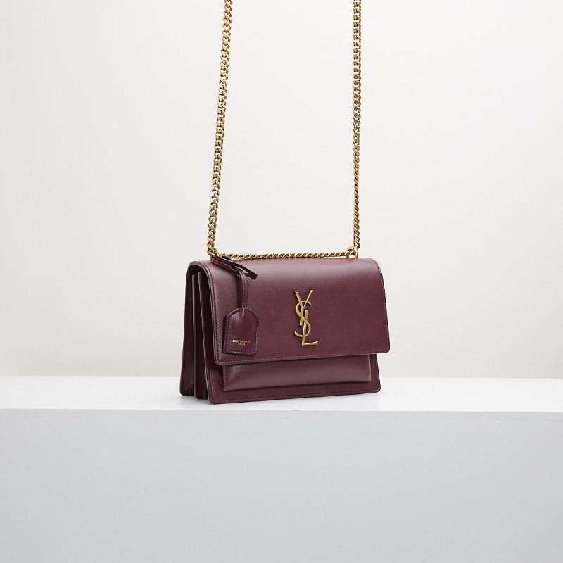 Ysl sunset 日落包/酒紅色中號-2