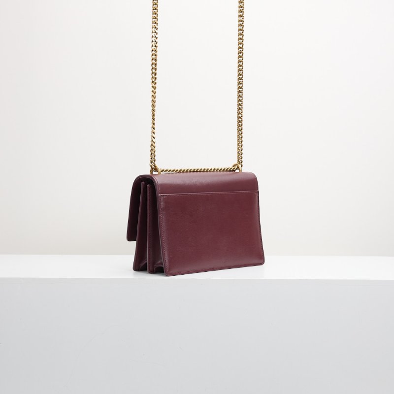 Ysl sunset 日落包/酒紅色中號-3