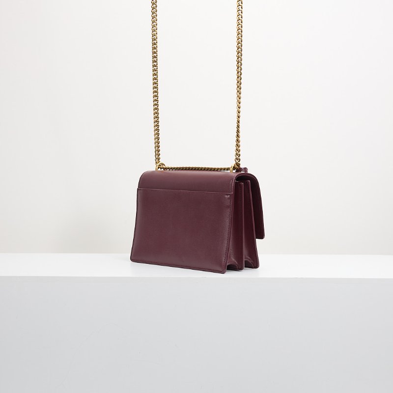 Ysl sunset 日落包/酒紅色中號-4