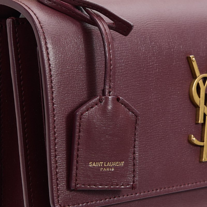 Ysl sunset 日落包/酒紅色中號-11