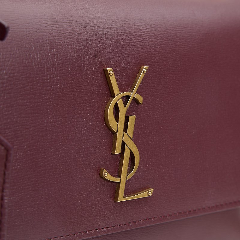 Ysl sunset 日落包/酒紅色中號-12