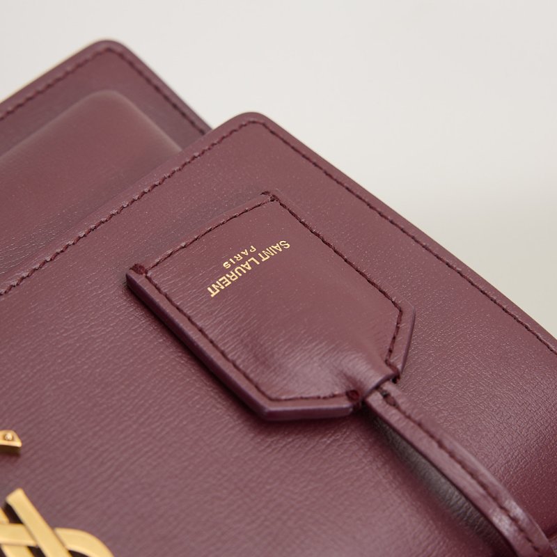 Ysl sunset 日落包/酒紅色中號-15