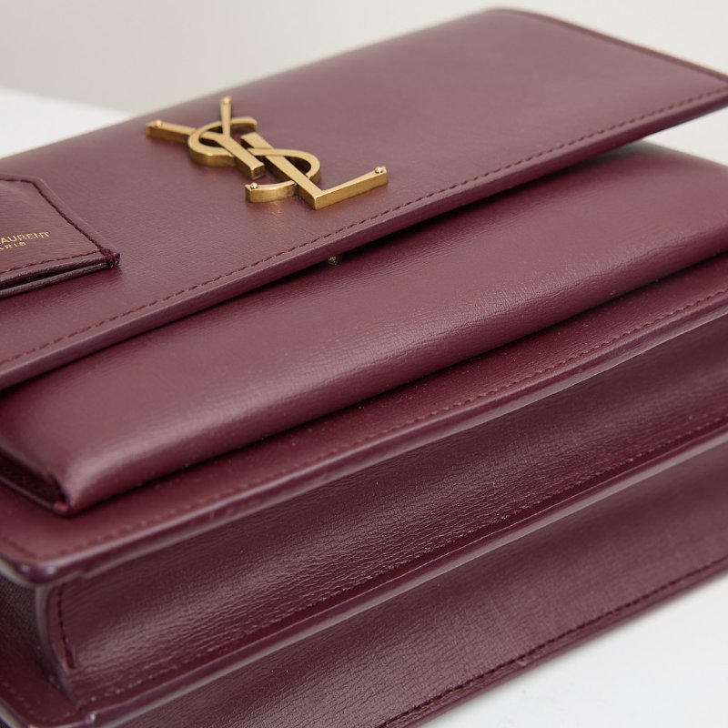 Ysl sunset 日落包/酒紅色中號-22