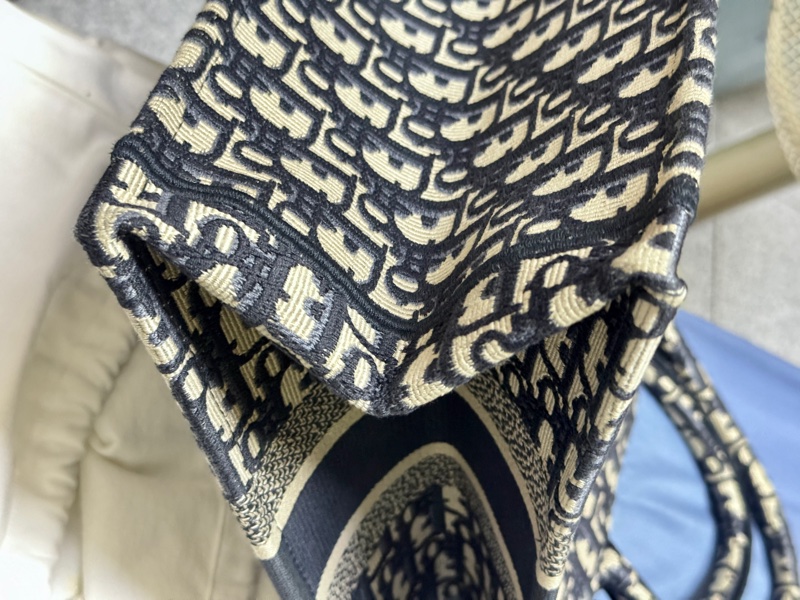 DIOR Oblique 緹花 刺繡 BOOK TOTE 中號 老花 購物包 托特包 藍色 經典款-4
