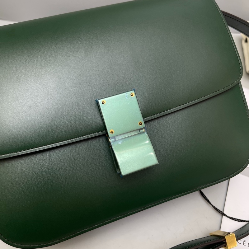 Celine Classic Teen Box墨綠色豆腐包-2