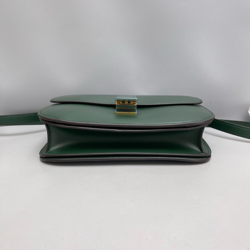 Celine Classic Teen Box墨綠色豆腐包-5