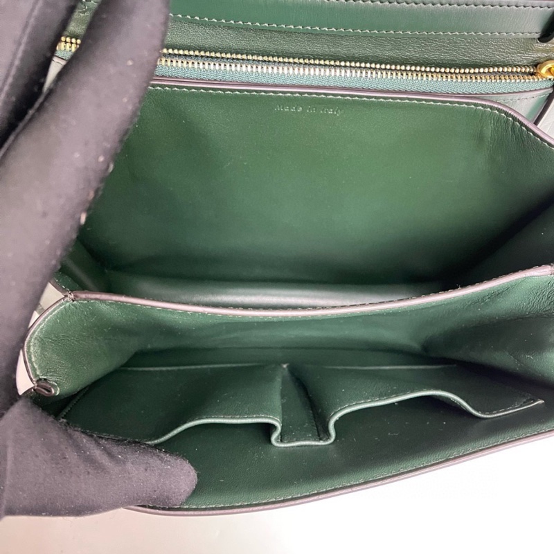 Celine Classic Teen Box墨綠色豆腐包-9