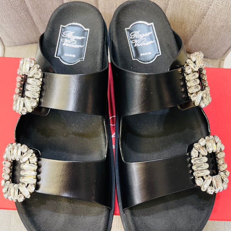 Roger vivier 經典水晶方鑽勃肯拖鞋41號-1