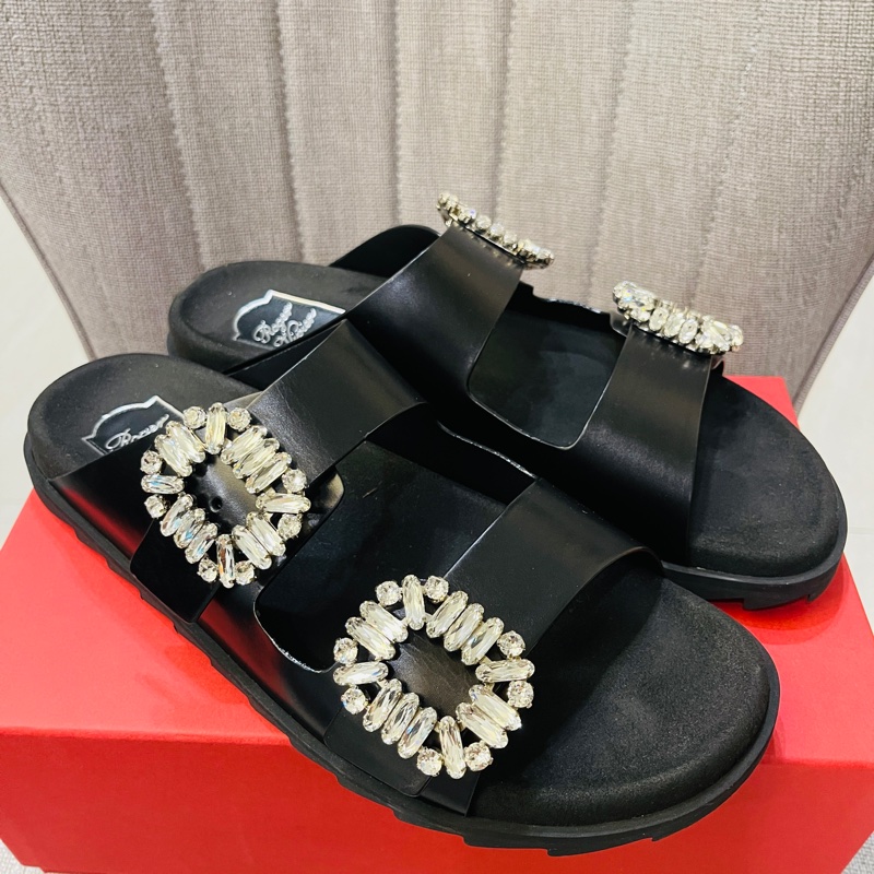 Roger vivier 經典水晶方鑽勃肯拖鞋41號-2