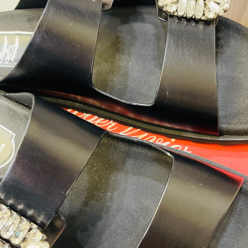 Roger vivier 經典水晶方鑽勃肯拖鞋41號-7