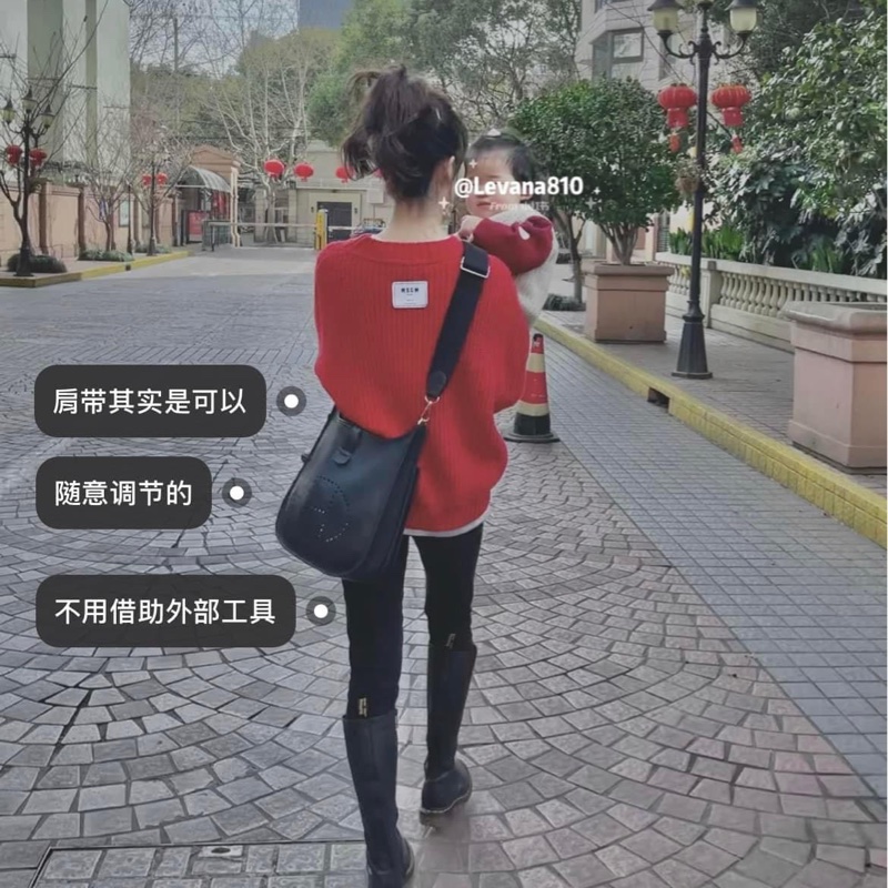 Hermes Evelyne 29 深藍色羊毛氈拼黑皮金釦黑金-18