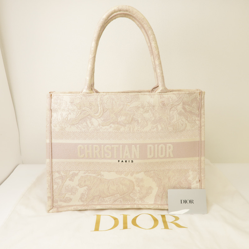 Dior 【激減優惠】帆布Medium Book Tote Bag手挽袋粉紅色-9