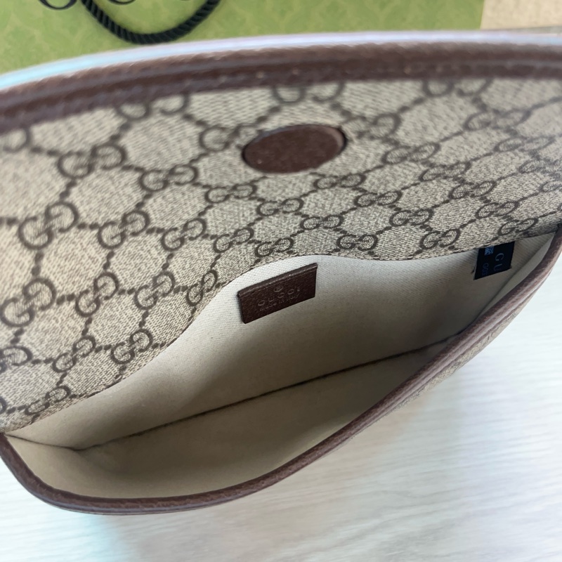 Gucci Neo Vintage GG Supreme 帆布虎頭腰包(咖啡色)-8
