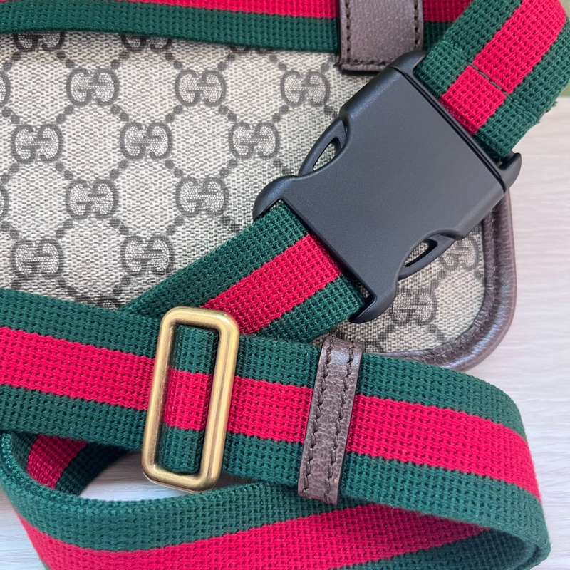 Gucci Neo Vintage GG Supreme 帆布虎頭腰包(咖啡色)-12