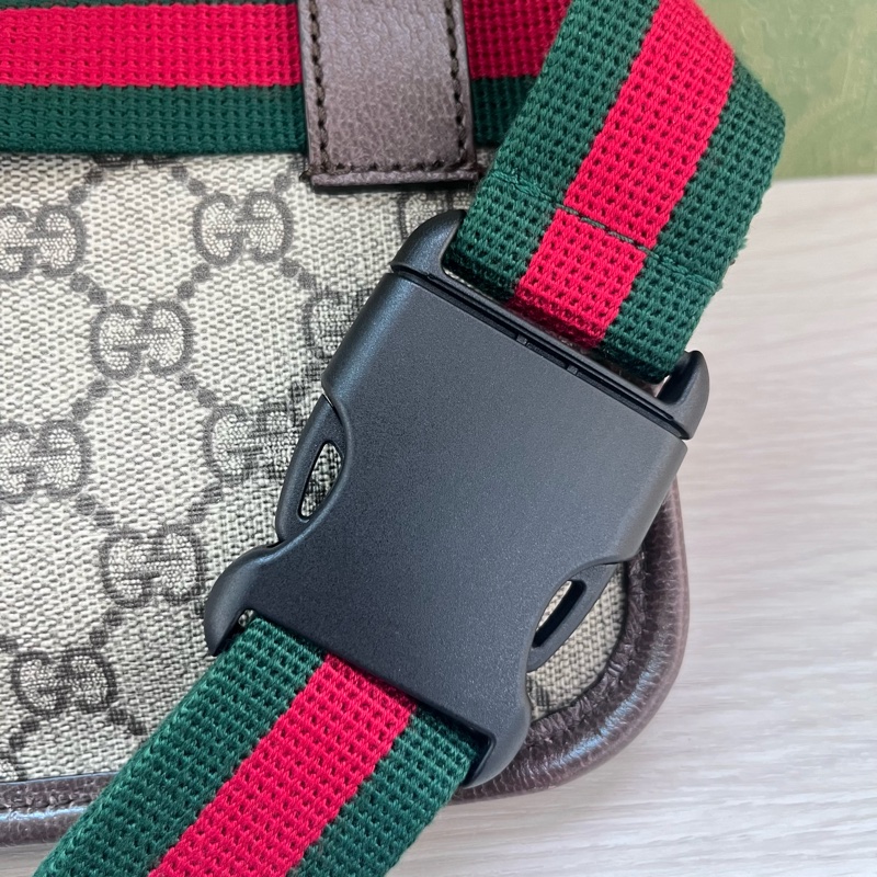Gucci Neo Vintage GG Supreme 帆布虎頭腰包(咖啡色)-15