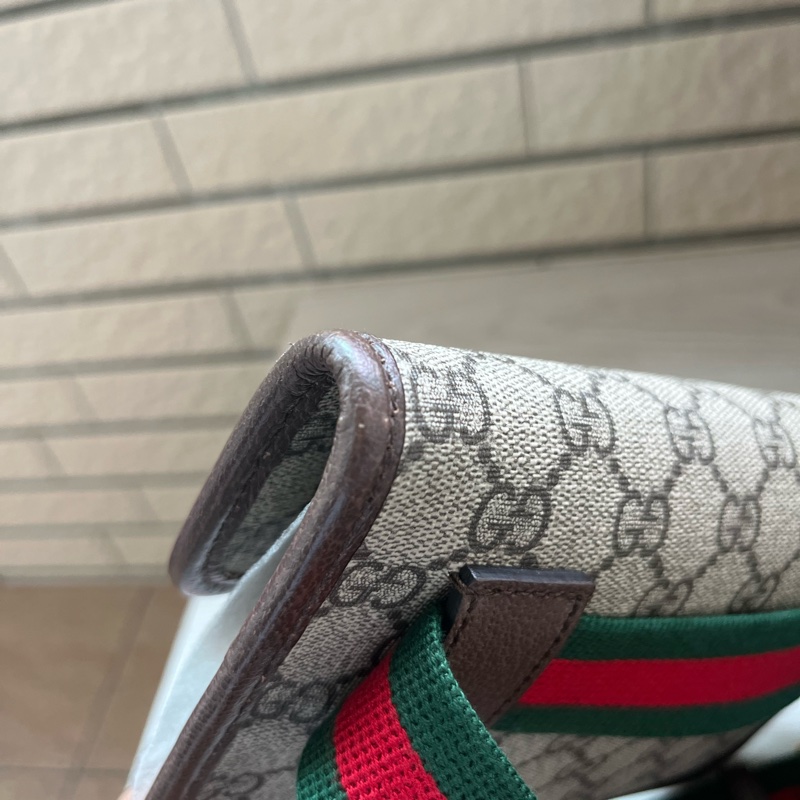 Gucci Neo Vintage GG Supreme 帆布虎頭腰包(咖啡色)-23