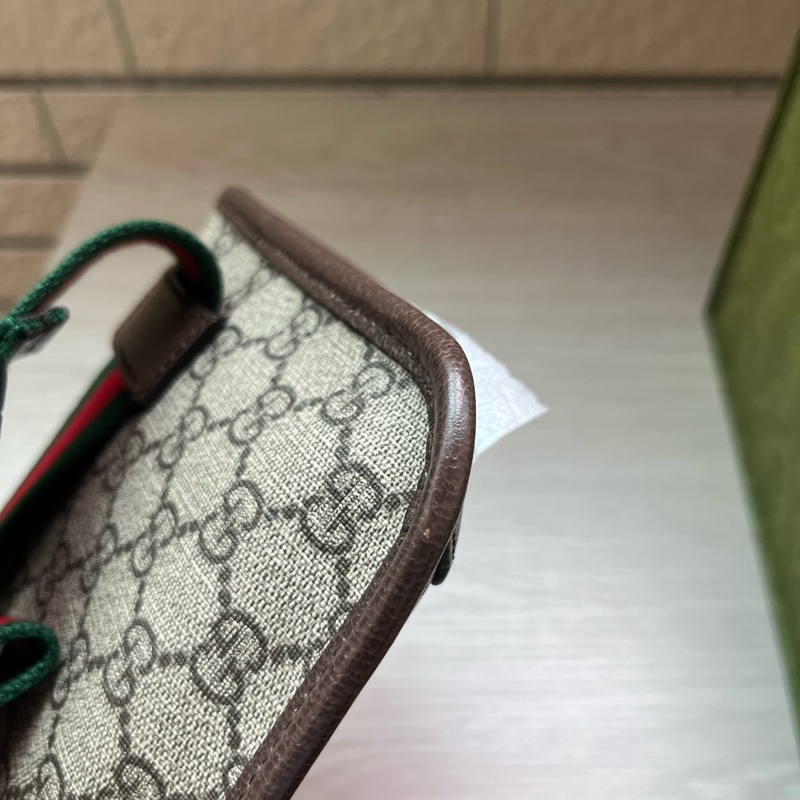 Gucci Neo Vintage GG Supreme 帆布虎頭腰包(咖啡色)-24