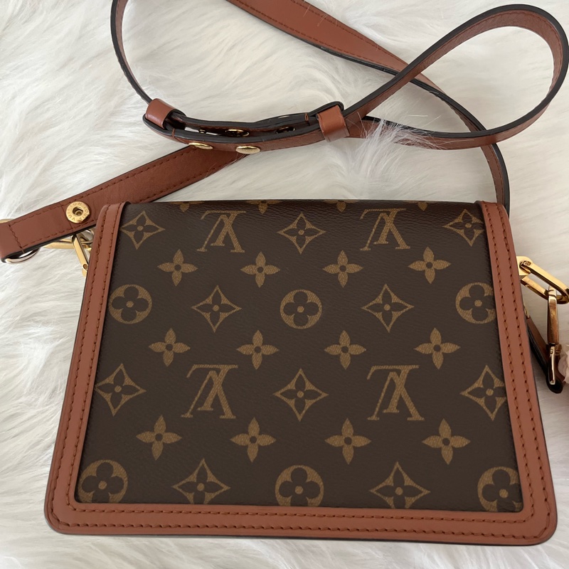 （特定客人已訂）LV M44580 DAUPHINE系列帆Reverse皮革飾邊帆布肩斜背包-6