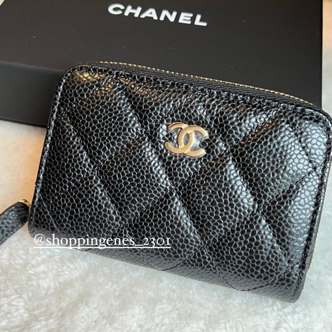 CHANEL 經典三層卡包 黑金 荔枝牛皮❗️尚未抵台