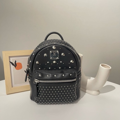 MCM 黑 Special Bebe Boo 全卯釘 迷你 三用 後背包 6SVE71
