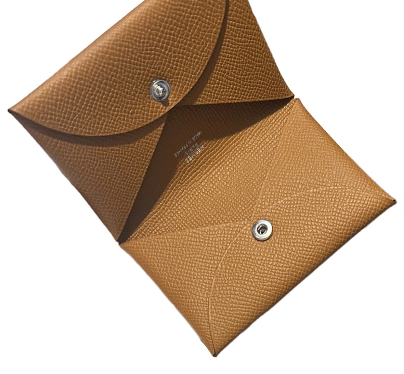 全新 愛馬仕 Hermès Calvi Card Holder Gold 金色 卡片套-0