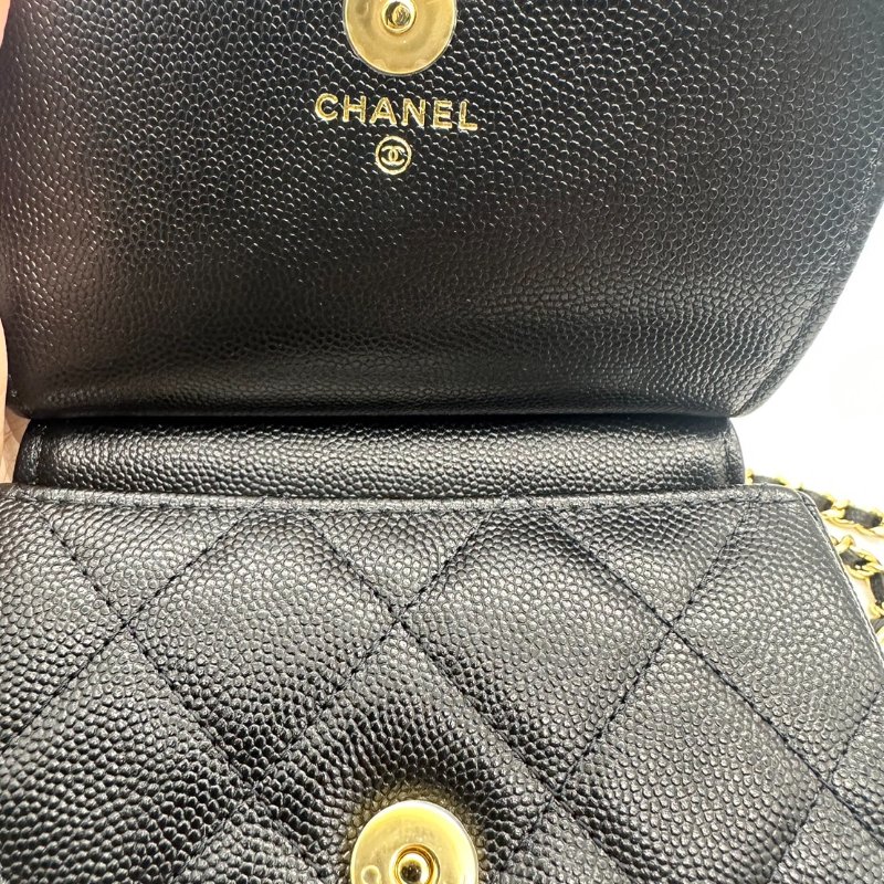 CHANEL 香奈兒 全新 黑色福袋包 貝殼包 斜背包 小廢包 掀蓋 芯片款-2