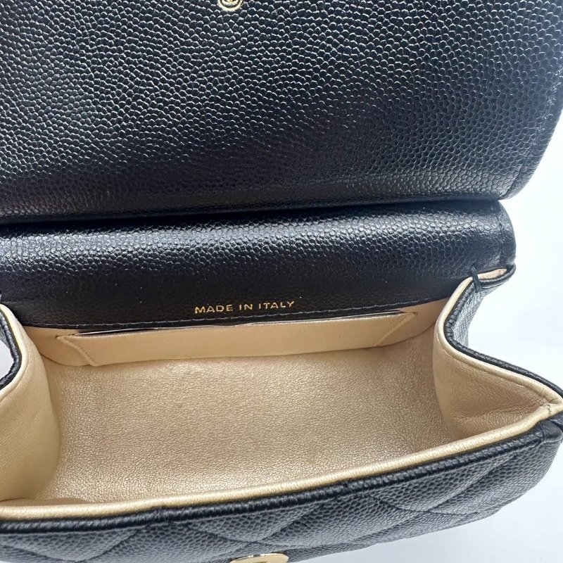 CHANEL 香奈兒 全新 黑色福袋包 貝殼包 斜背包 小廢包 掀蓋 芯片款-3
