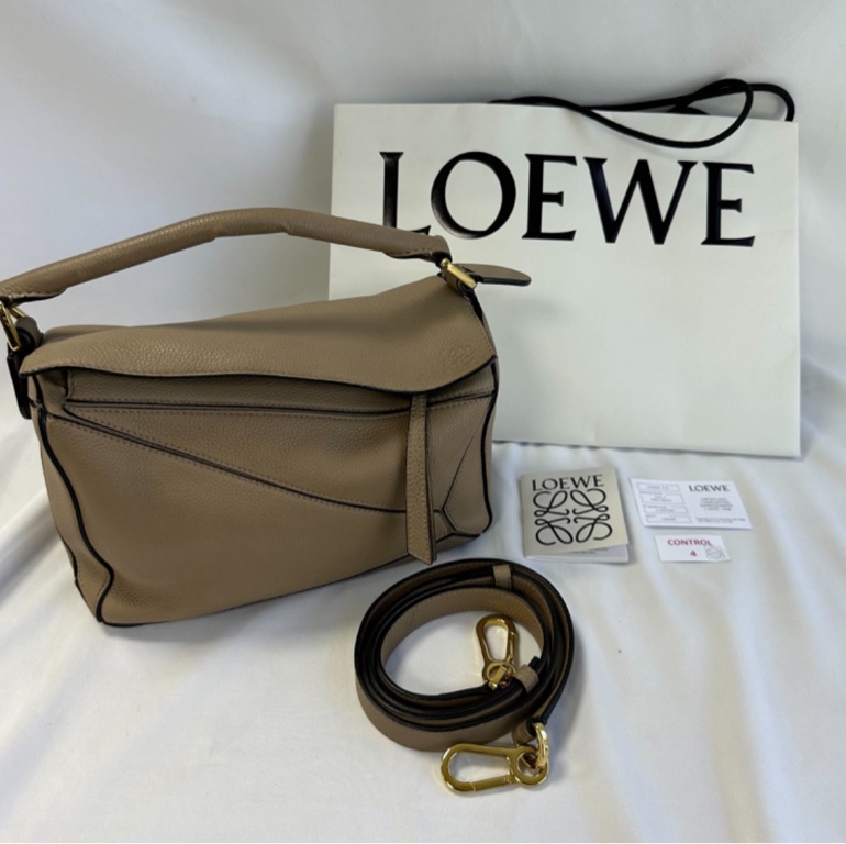LOEWE PUZZLE SMALL 沙色 SAND 斜背包-0