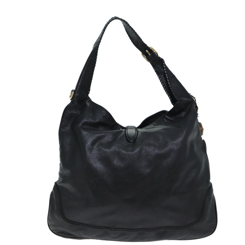 【日本直送】GUCCI 竹子 Jackie 單肩包皮革黑色 223929 正品 79722-1