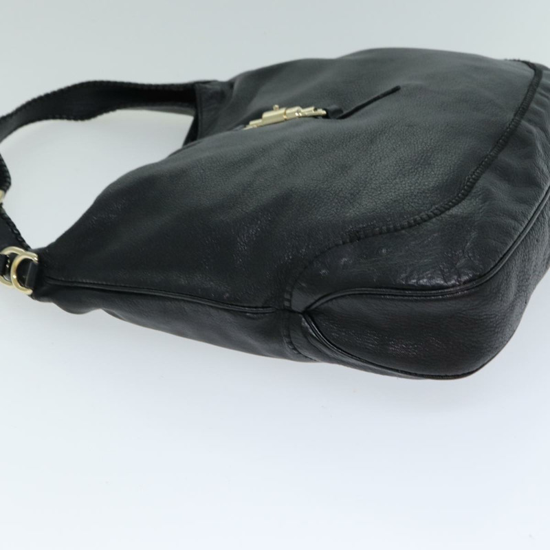 【日本直送】GUCCI 竹子 Jackie 單肩包皮革黑色 223929 正品 79722-3