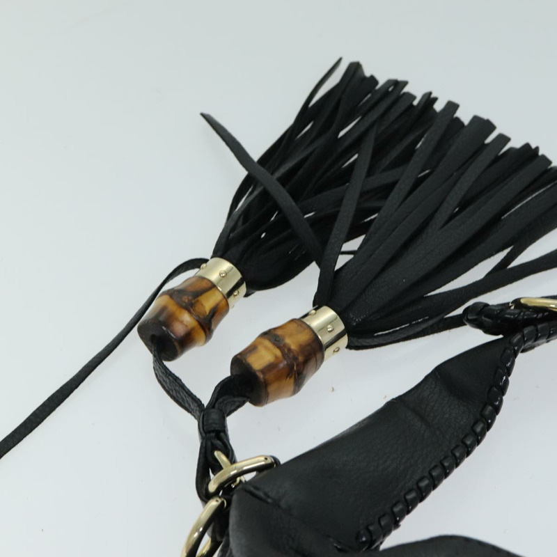 【日本直送】GUCCI 竹子 Jackie 單肩包皮革黑色 223929 正品 79722-8