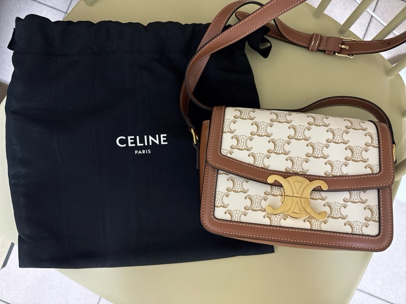 CELINE 標誌印花及牛皮TEEN TRIOMPHE凱旋門手袋-10