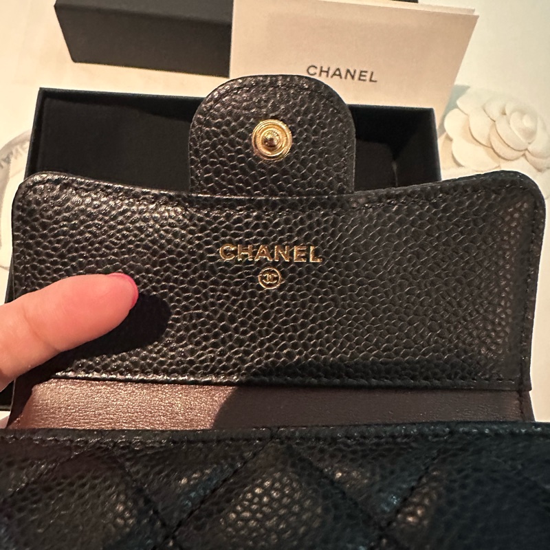 💖Chanel 經典荔枝紋 三折皮夾/短夾💖 全新全配 法國製-2