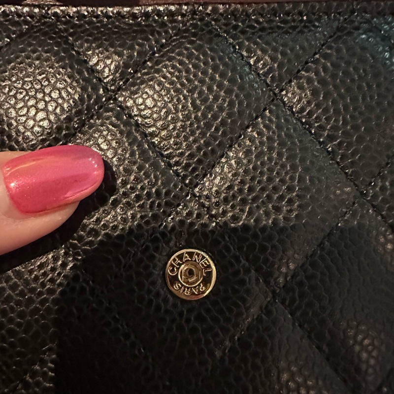 💖Chanel 經典荔枝紋 三折皮夾/短夾💖 全新全配 法國製-3