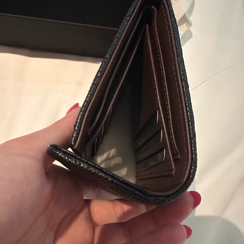 💖Chanel 經典荔枝紋 三折皮夾/短夾💖 全新全配 法國製-9