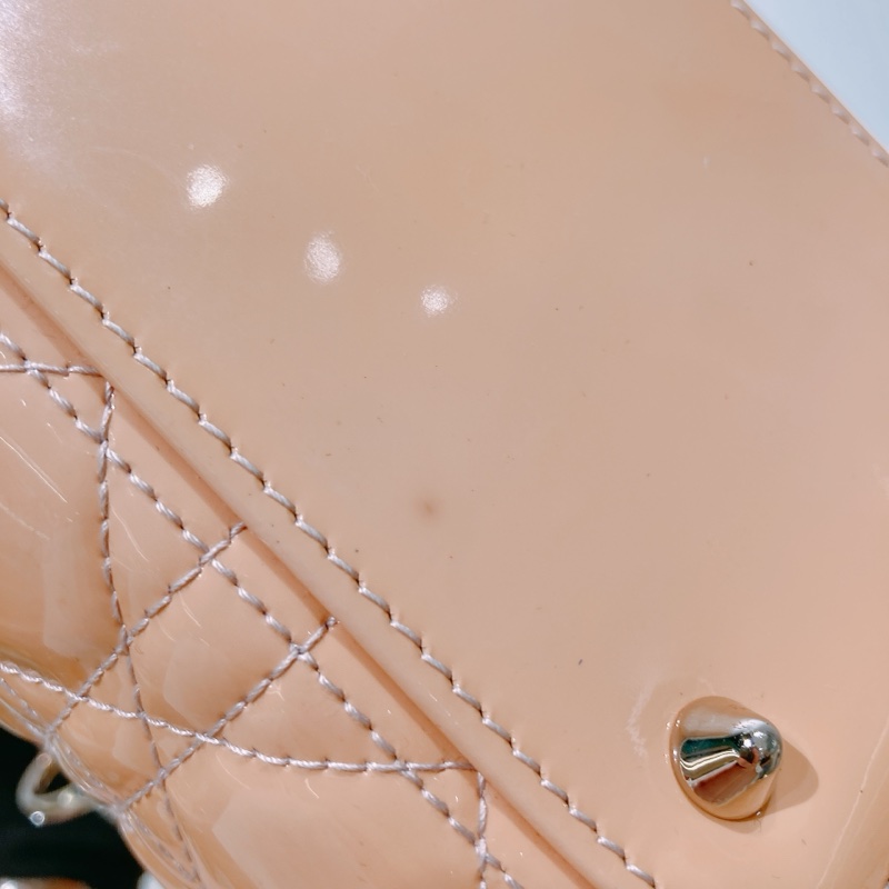 CHRISTINA DIOR 迪奧經典淑女菱格漆皮肩帶包包LADY DIOR MEDIUM PATENT-21