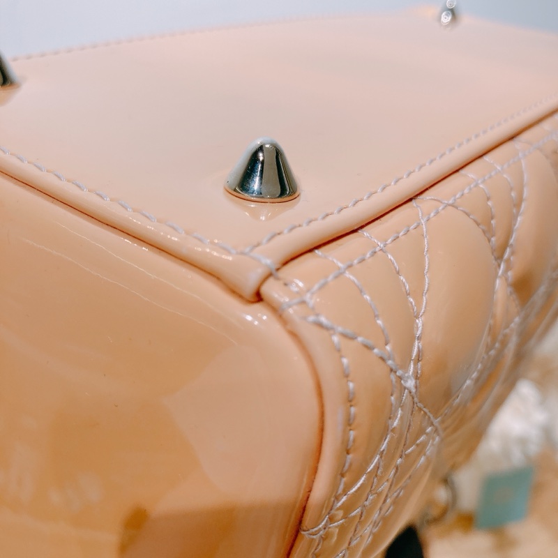 CHRISTINA DIOR 迪奧經典淑女菱格漆皮肩帶包包LADY DIOR MEDIUM PATENT-27