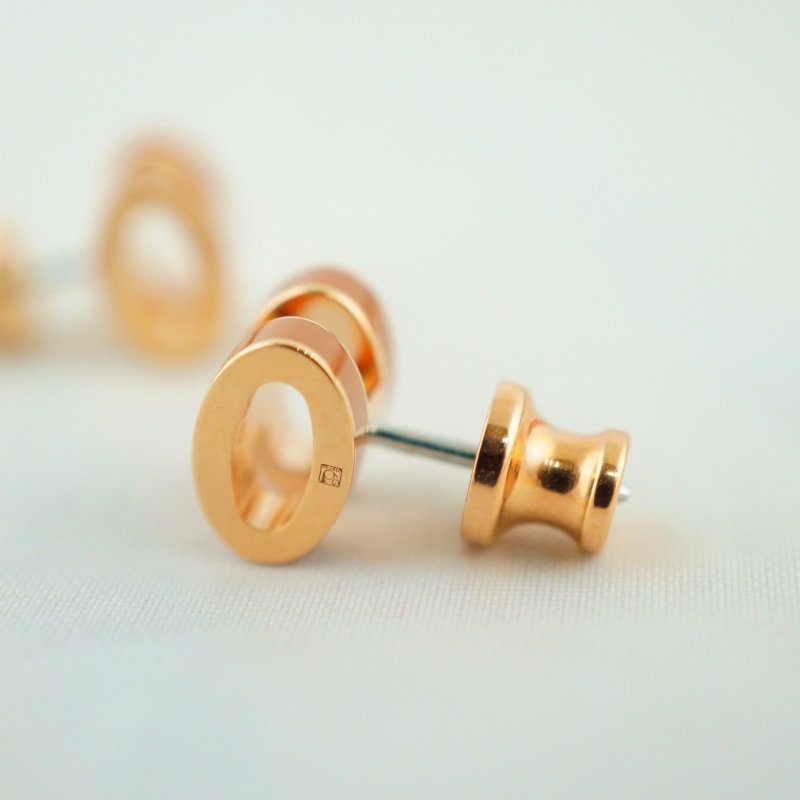 Hermes 愛馬仕 Mini Pop H 焦糖色玫瑰金 耳環 耳針-7