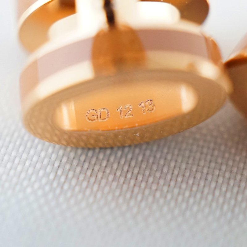 Hermes 愛馬仕 Mini Pop H 焦糖色玫瑰金 耳環 耳針-10