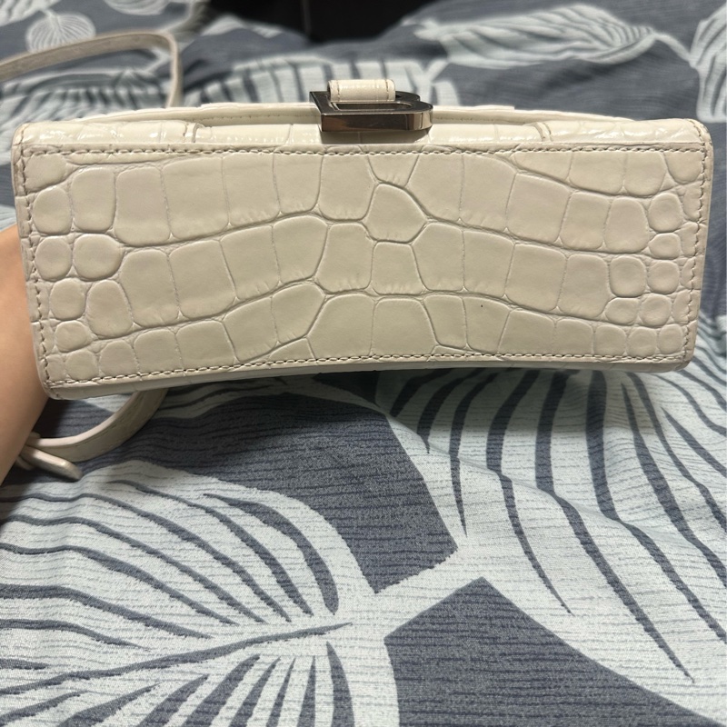 Balenciaga 巴黎世家 沙漏包xs 鱷魚皮 白-9
