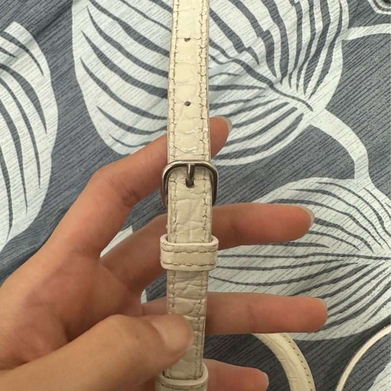 Balenciaga 巴黎世家 沙漏包xs 鱷魚皮 白-16