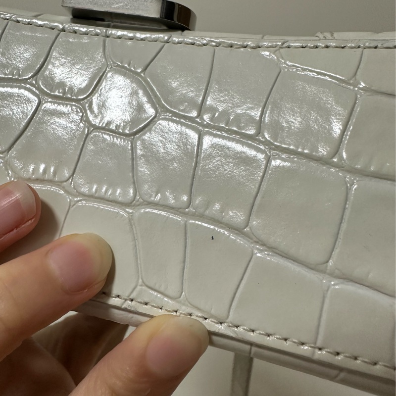 Balenciaga 巴黎世家 沙漏包xs 鱷魚皮 白-22